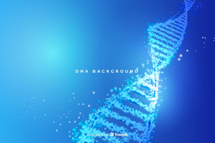 Free Vector blue abstract dna structure background