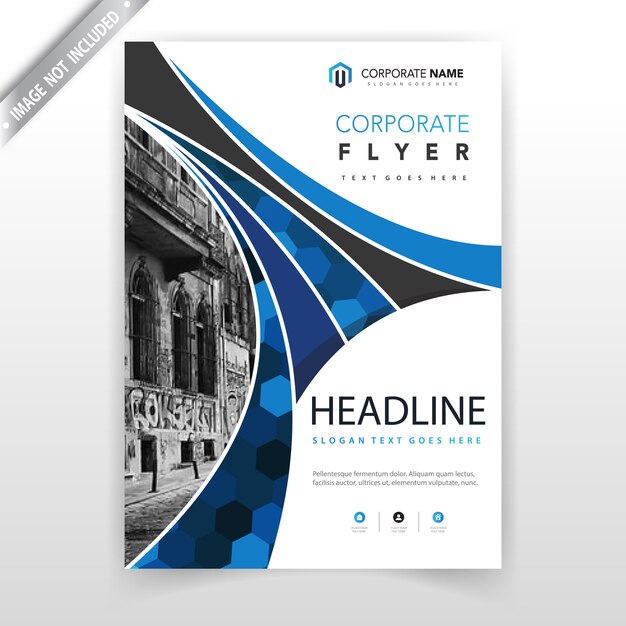 blue abstract geometric corporate booklet design