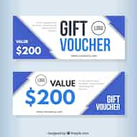 Free vector blue abstract gift coupon