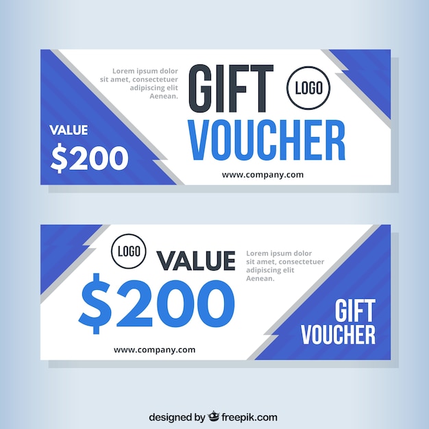Blue abstract gift coupon