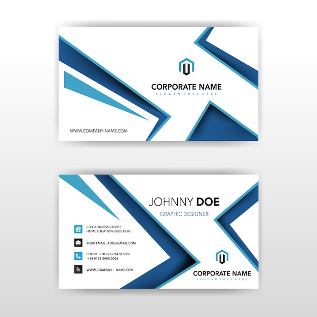 blue abstract horizontal business template