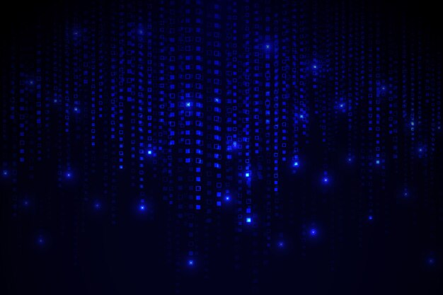 Blue abstract pixel rain background