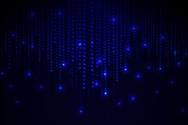 Синий абстрактный фон пиксель дождь