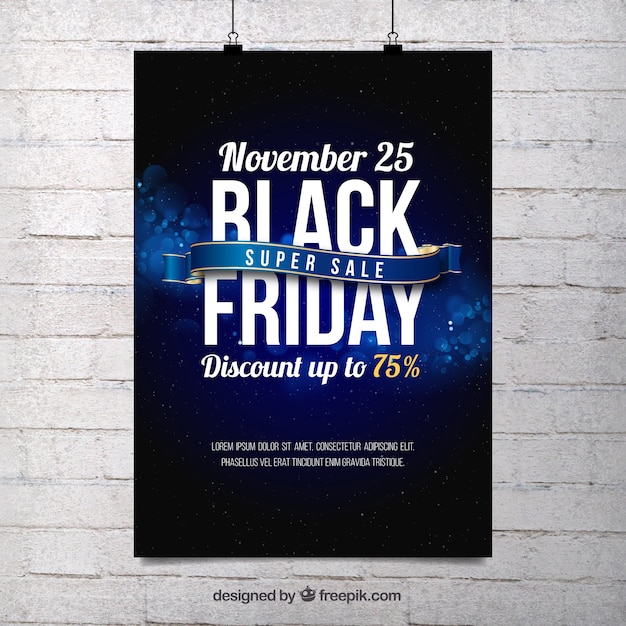 Blue abstract poster of black friday