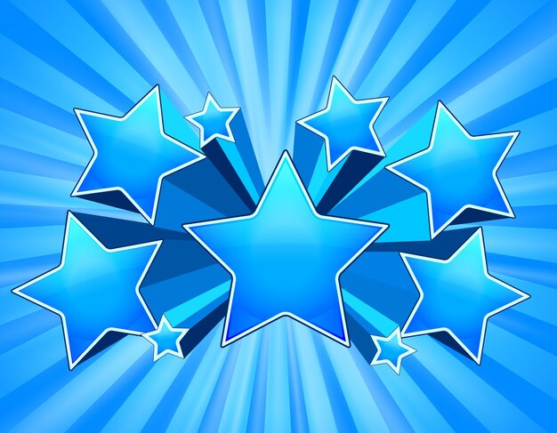 Blue abstract stars