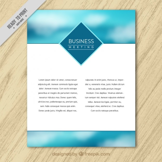 Free vector blue abstract unfocused letterhead