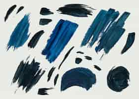 Free vector blue acrylic paint brush strokes