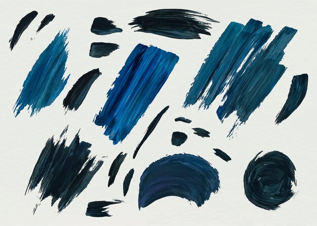 Blue acrylic paint brush strokes