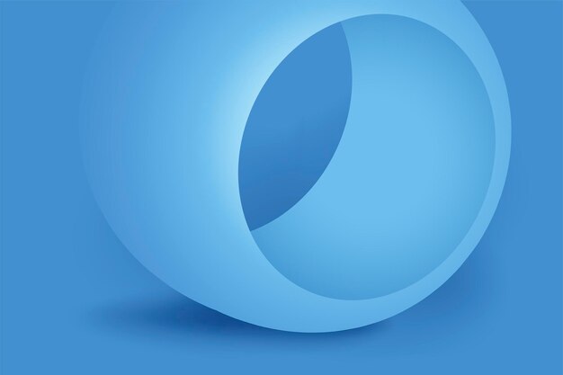 Синий эстетический фон, геометрическая круглая форма в трехмерном векторе