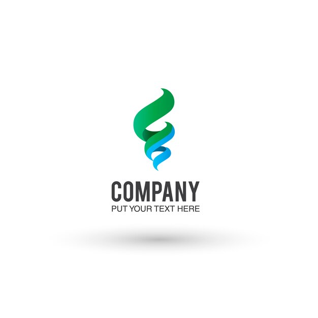 Бесплатное векторное изображение Синий и зеленый фон логотипа