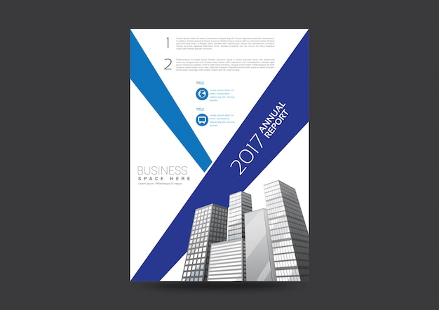 Бесплатное векторное изображение Синяя и белая бизнес-брошюра