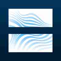 Бесплатное векторное изображение Синий и белый полосатый абстрактный баннер