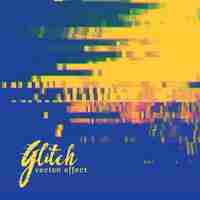 無料ベクター blue and yellow abstract background, glitch effect