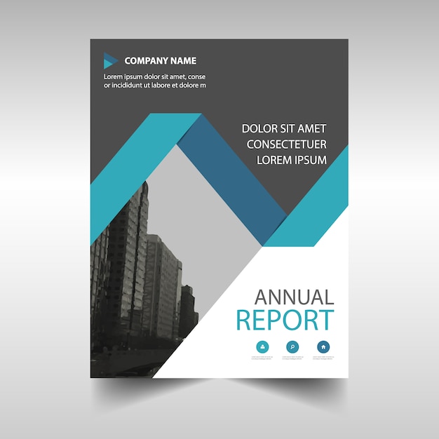 Free vector blue annual report book cover template