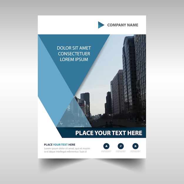 Blue annual report cover template