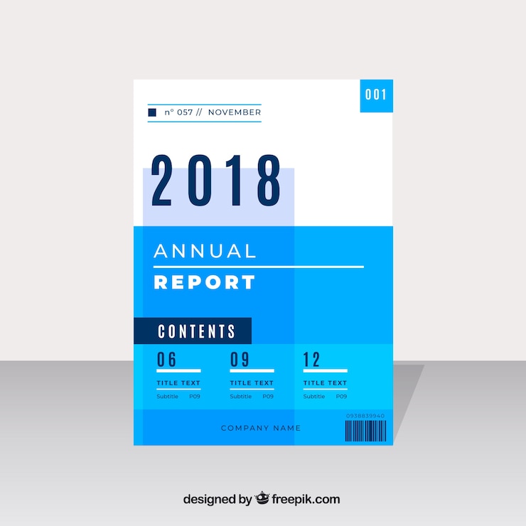 Free Vector blue annual report cover