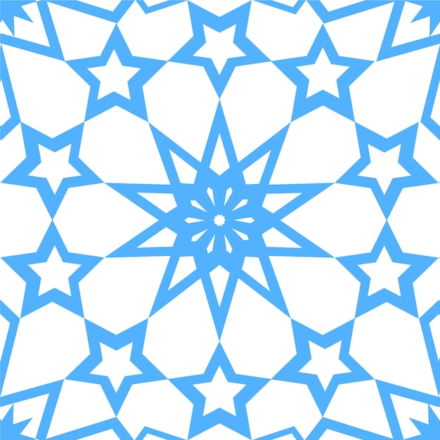 Blue arabic geometric pattern