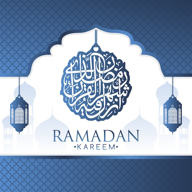 Free vector blue arabic lamps background design