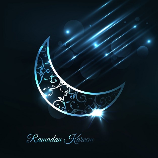 Free vector blue arabic moon background