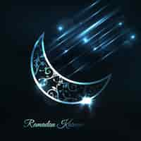 Free vector blue arabic moon background