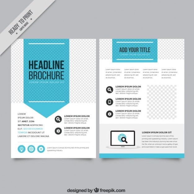 Free vector blue arrow business flyer