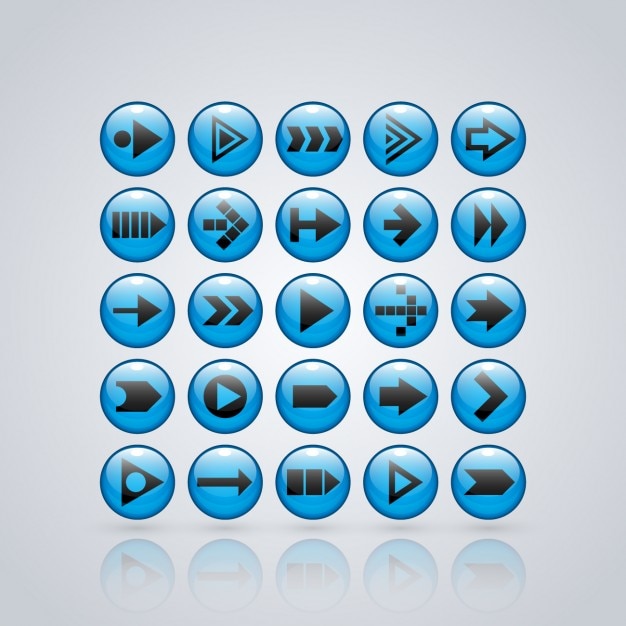 Free vector blue arrows buttons collection