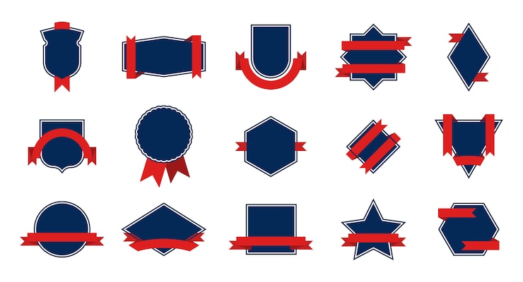 Free Vector blue award badge set