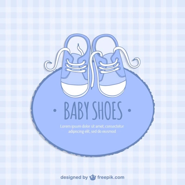 Free vector blue baby shoes card