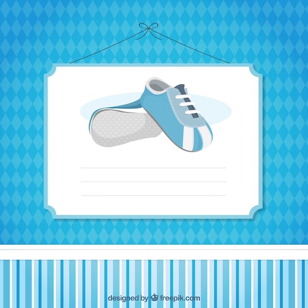 Free vector blue baby shower card template