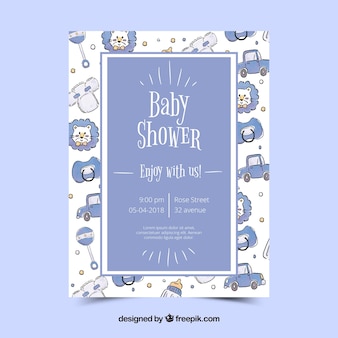 Blue Baby Shower Invitation Template