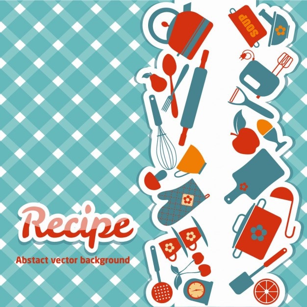 Free vector blue background about recipes