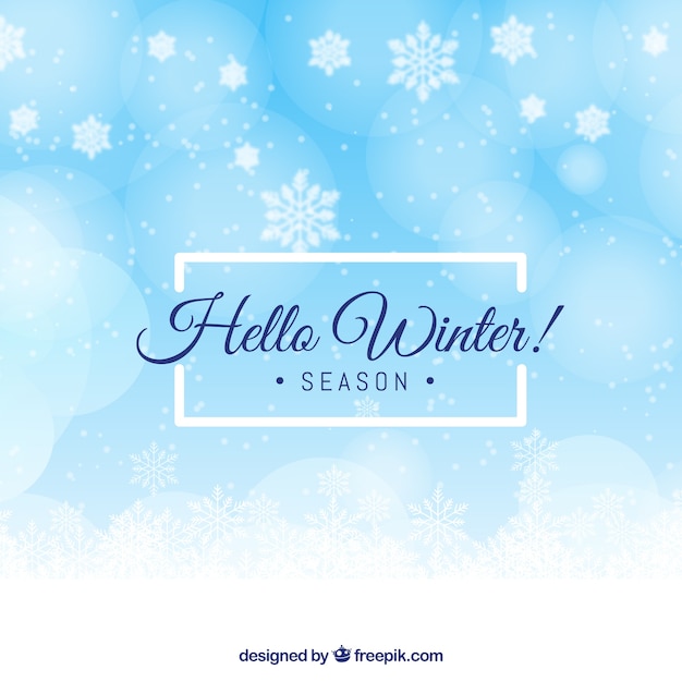 Free vector blue background hello winter season