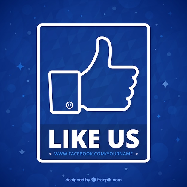 Blue background of like facebook symbol