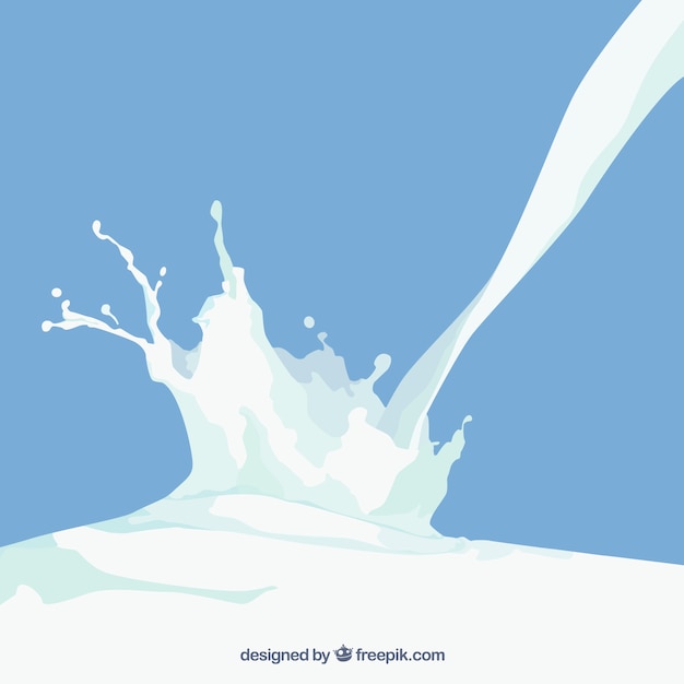 Free vector blue background of milk falling