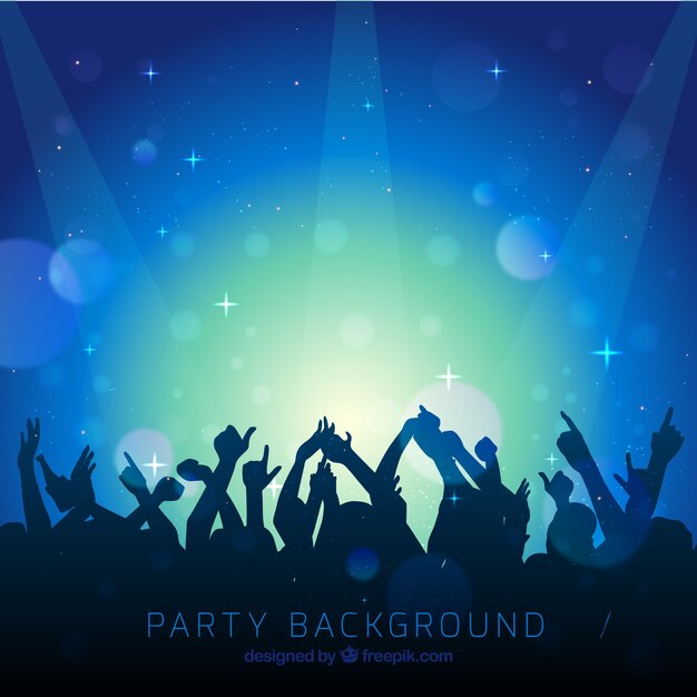 blue background of people at a concert