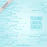 Free vector blue background of technological circuit