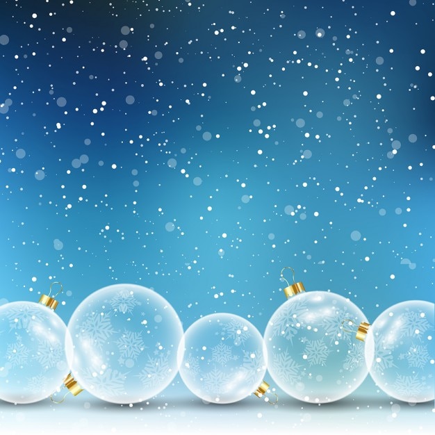 Blue background with christmas balls