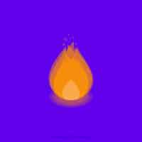 Free vector blue background with decorative flame