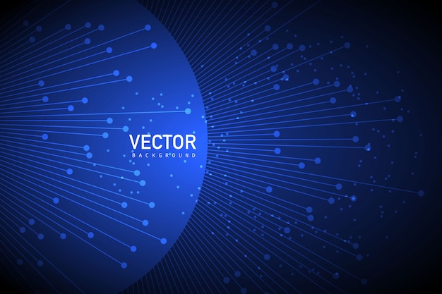 Бесплатное векторное изображение Синий фон с точками и линиями