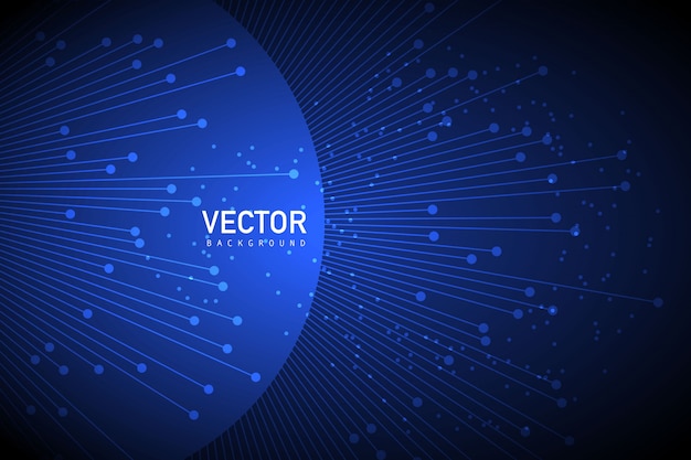 Free vector blue background with dots and lines