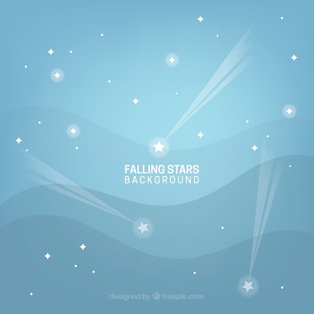 Blue background with falling stars