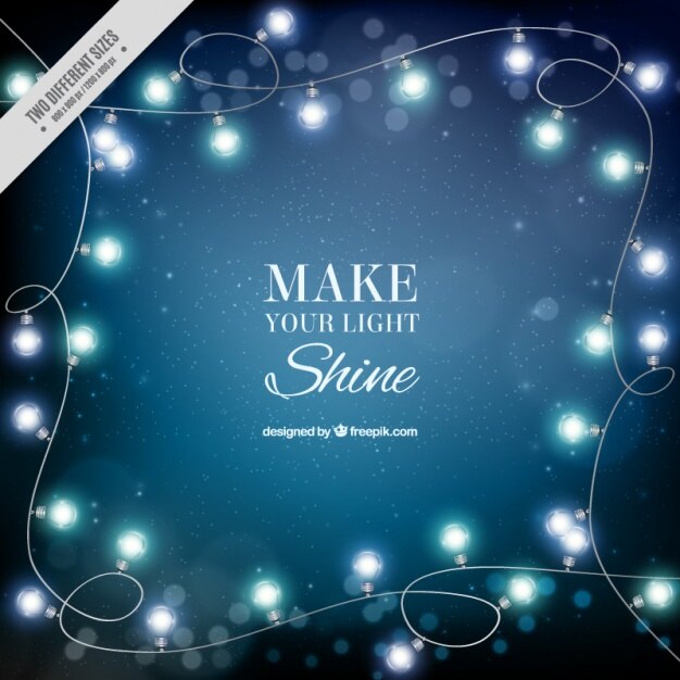 Free Vector blue background with garlands of lights