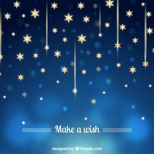 Free vector blue background with golden stars