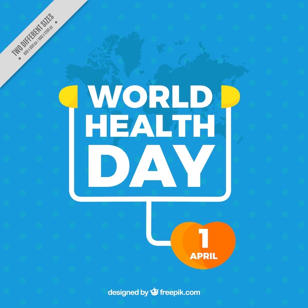 Blue background with health day stethoscope