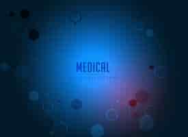 Free vector blue background with hexagons of medicine