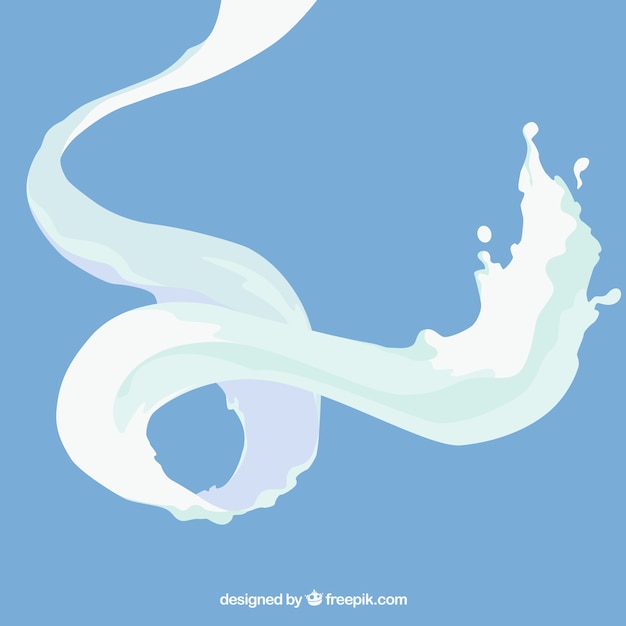 Free vector blue background with milk