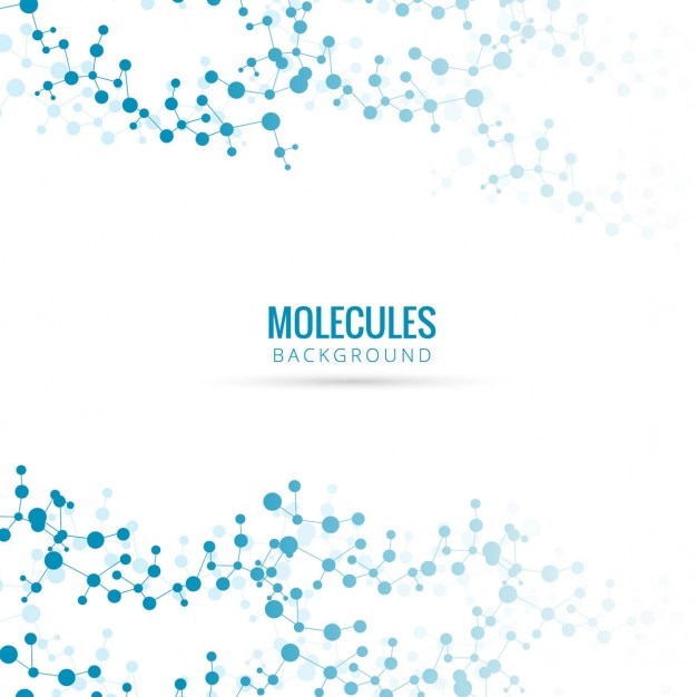 Blue background with molecules