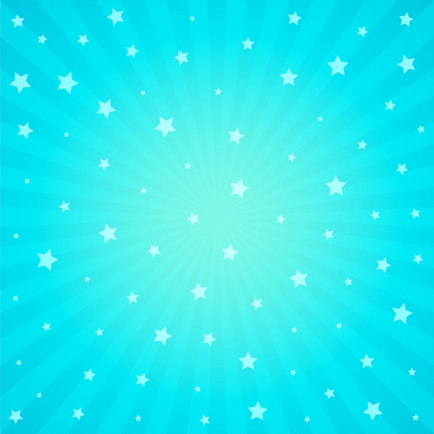 Blue background with star and rays