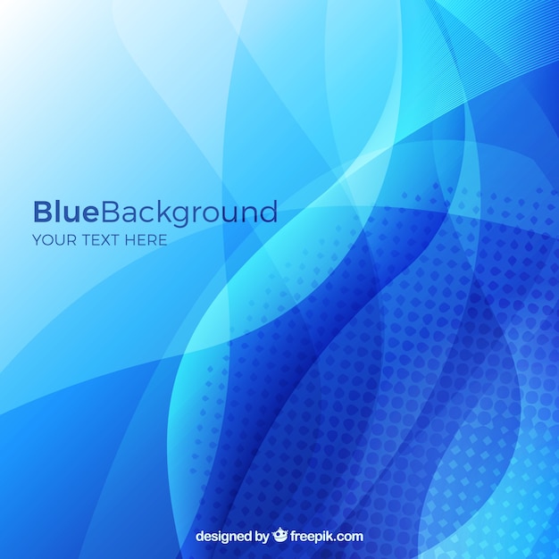 Blue background with wavy shapes