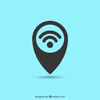 Free vector blue background with wifi symbol